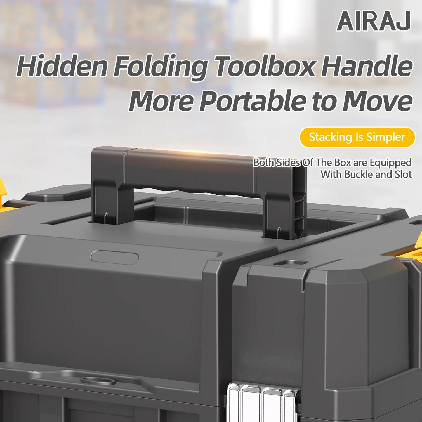 AIRAJ Stackable Modular Toolbox Set — Portable Combo ToolBox with Wheels for Space-Saving Storage & Easy Mobility