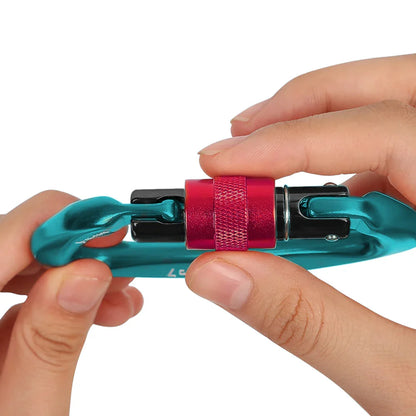 Heavy Duty 25KN Climbing Carabiner: Screw Locking Gate D-Shape Buckle for Hammocks & Climbing Gear