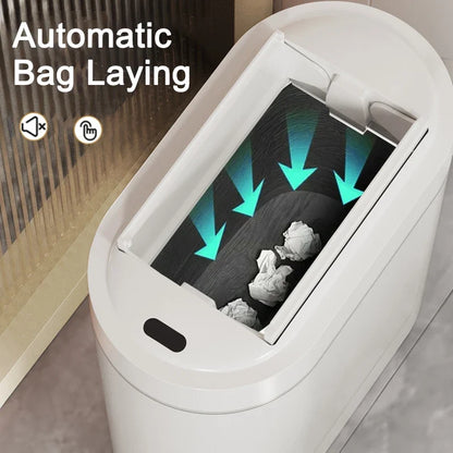 9L Smart Sensor Trash Can - Automatic Bagging Touchless Waste Bin with Lid for Kitchen & Home