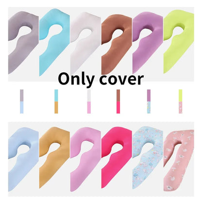 Cotton Maternity U-Shaped Body Pillow Case – 140/150cm Removable & Washable Cover for Pregnancy Support