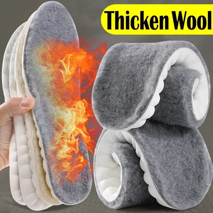 2PCS Self-Heating Thermal Insoles – Winter Warm Wool Memory Foam Shoe Pads for Men & Women Sports Shoes