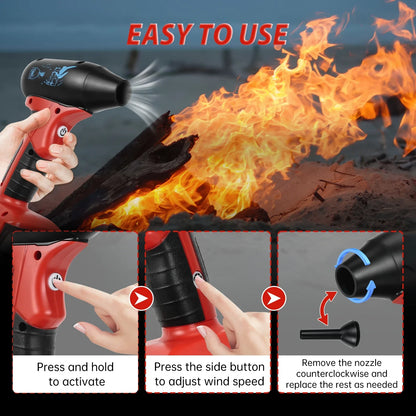 Brushless Jet Blower for Milwaukee – 18V Electric Air Duster with 130,000 RPM, 4-Speed Turbo Fan (Battery Not Included)
