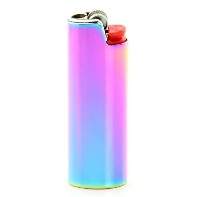 Metal Cowboy Boot Lighter Case - Cute Cat Eye Rhinestone Embroidered Zinc Alloy BIC J6 Sleeve Cover