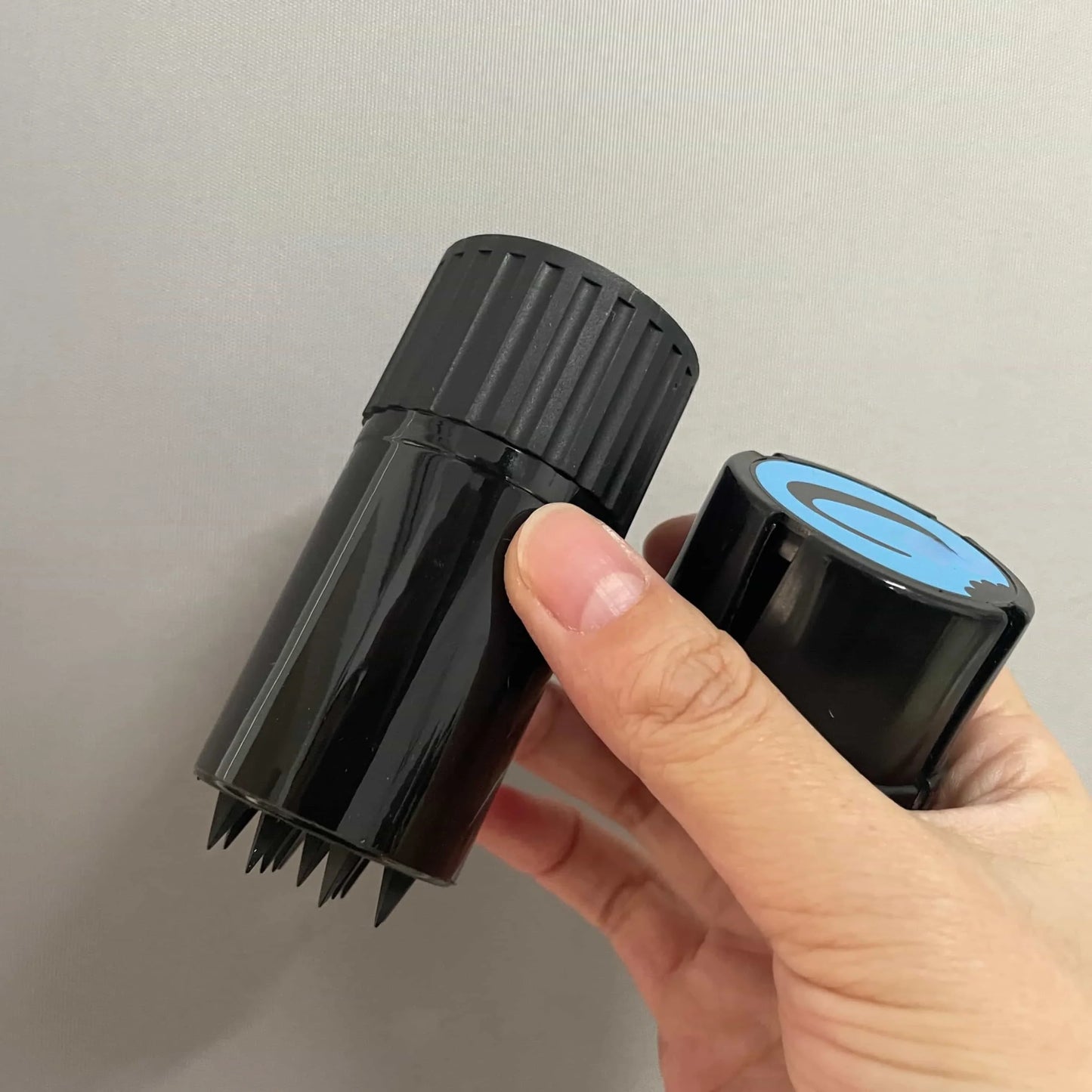 Storage Case with Built-In Crusher — Black Plastic Accessories Container