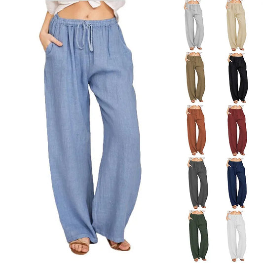New Arrival: Large Loose Cotton Hemp Casual Pants for Women - Perfect for Summer and Autumn in Europe and America