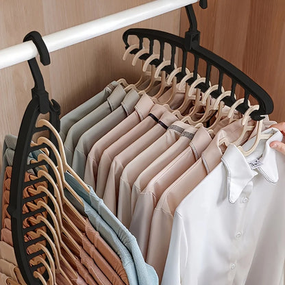 Folding Multi-Hole Clothes Hanger – Non-Slip Space-Saving Rack Organizer for Jeans, Trousers & Scarves