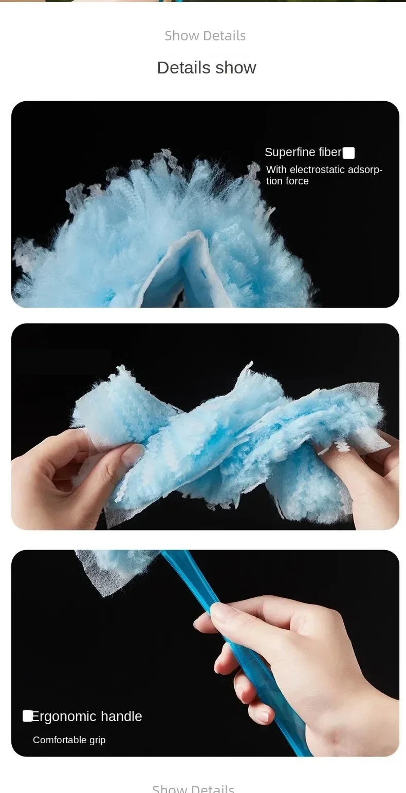 Replacement Microfiber Duster Heads – 10-60pcs Disposable Short Dusters for Home & Office Cleaning, Blinds & Surfaces
