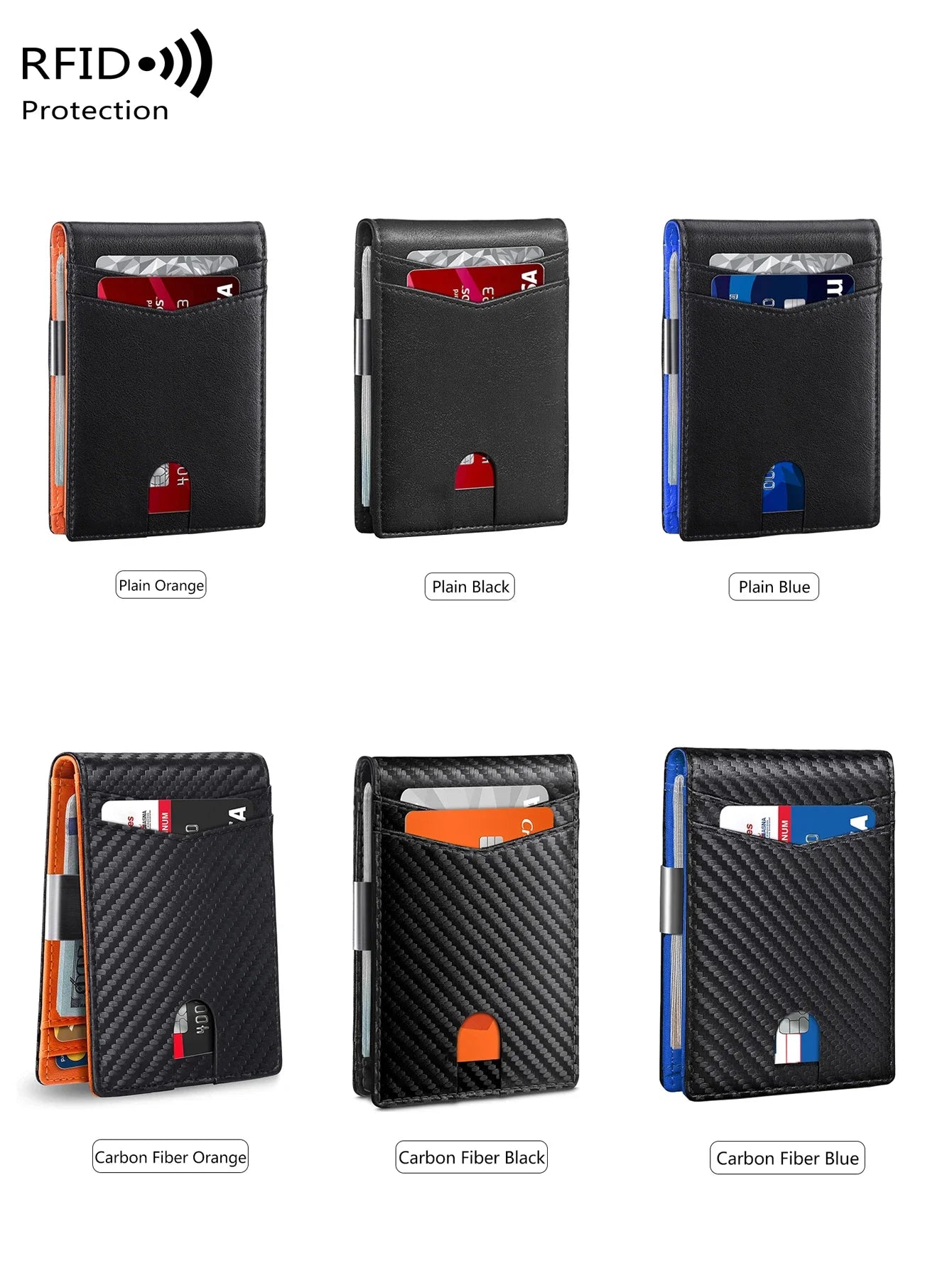 Minimalist Men's RFID Blocking Wallet | Ultra-Thin 12-Card Holder | Front Pocket Bi-Fold Solid Color