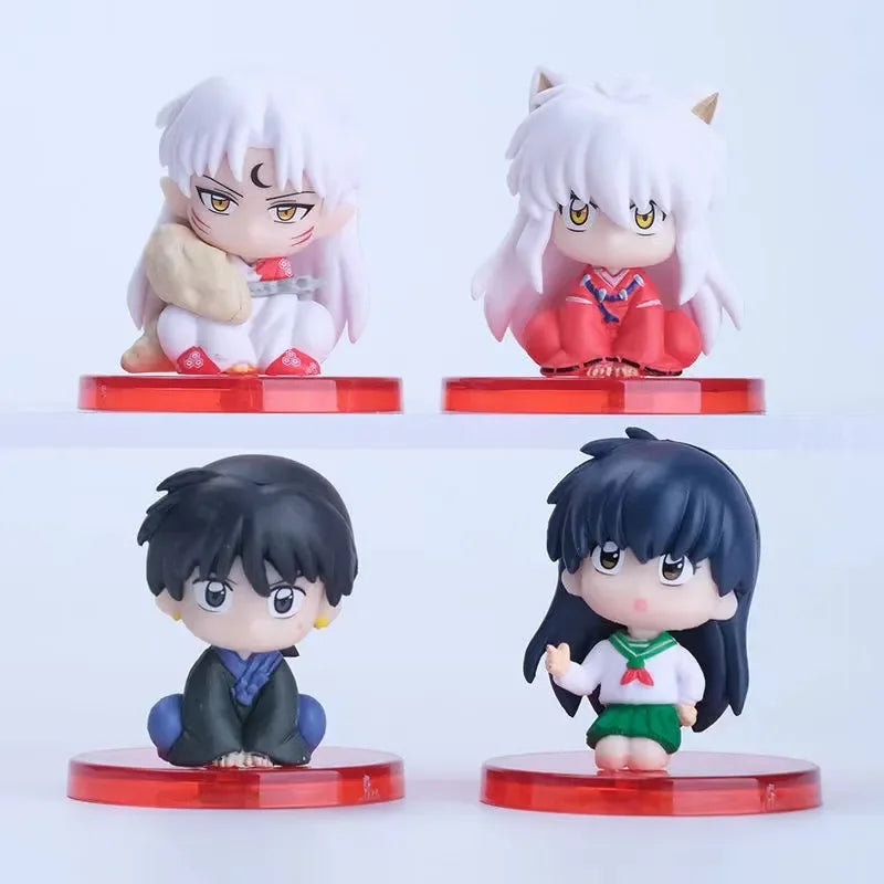 Q Version Inuyasha Figure Blind Box – Cute Sesshomaru & Kagome Sitting Model, Anime Decoration Gift for All Ages