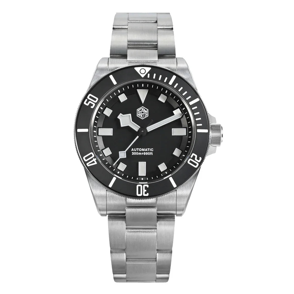 San Martin SN0121T Titanium Diving Watch – NH35 Automatic, Grade 2 Titanium, 120-Click Bezel, 300M Waterproof Wristwatch