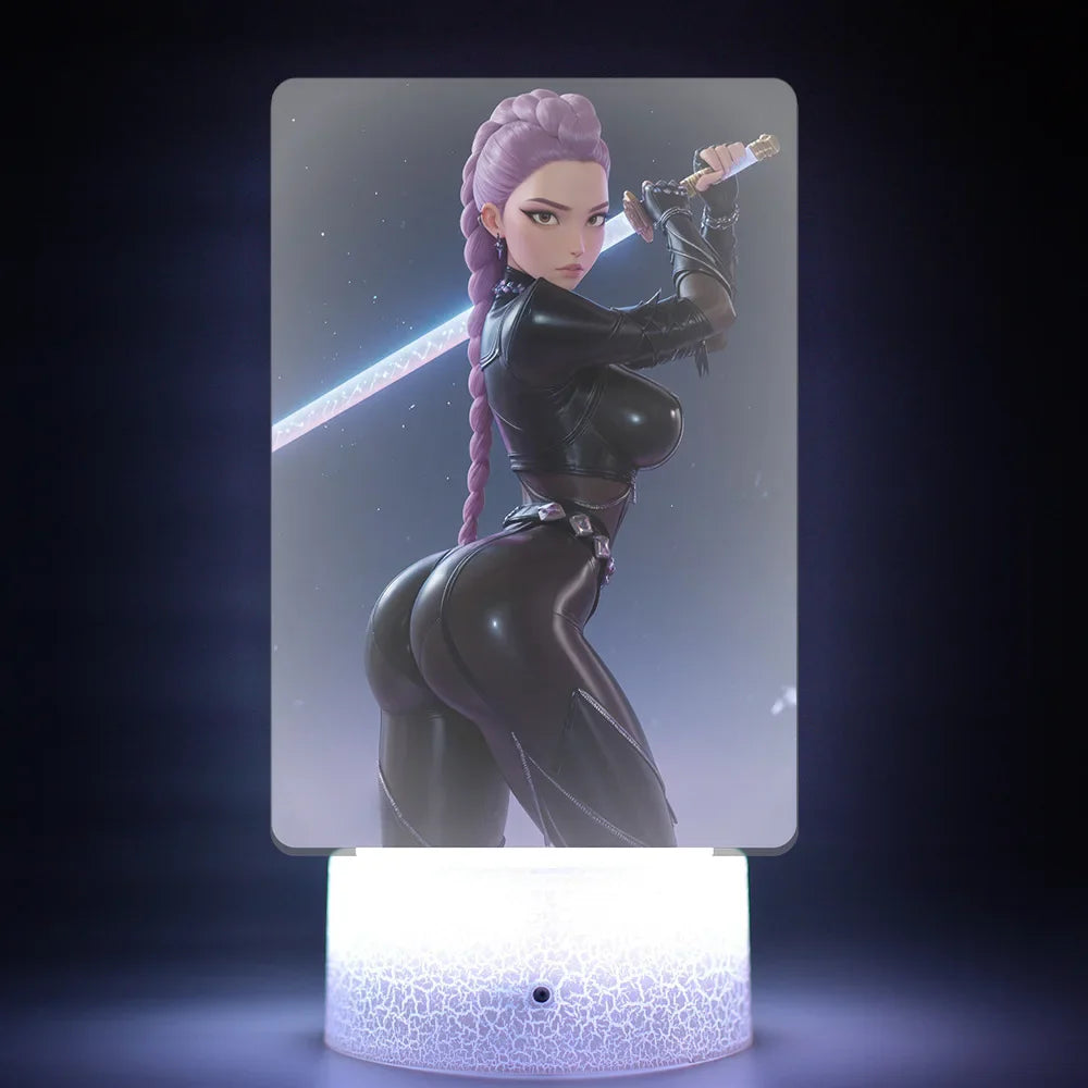 K-Pop Demon Hunters LED Night Light – Zoe, Mira, Rumi, Saja 16-Color Remote Control