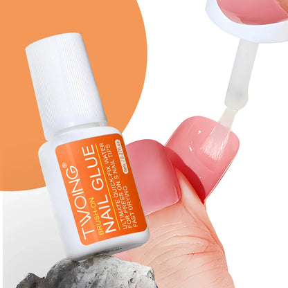Twoing Waterproof Nail Adhesive — Long-Lasting, Fast-Drying, Formaldehyde-Free Glue for Acrylic & Fake Nails