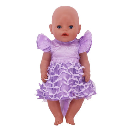 18-Inch Doll Nightdress Outfit — Purple Series Clothes for American & 43CM Baby Dolls, Our Generation Doll Gift