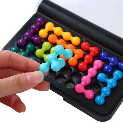 120 Challenges 3D IQ Puzzle Game – Classic Pyramid Logic Board for Kids, Montessori Bead Brain Teaser