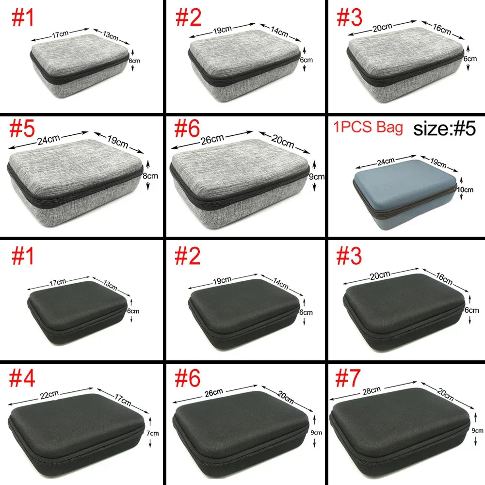 Multi-Size EVA Hard Storage Box - Shockproof Travel Zipper Bag for Earphone and Accessories, Outdoor Tools Organizer Case