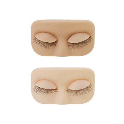 GLAMLASH Mini Lash Practice Head – Flat Model for Eyelash Extension Training with Removable Replacement Eyelids
