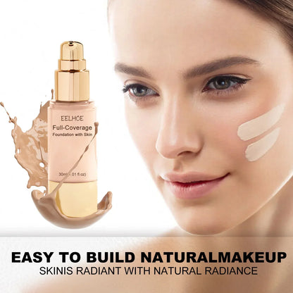 Liquid Concealer Foundation – Full Coverage, Pore-Minimizing, Dark Spot Correcting Waterproof Makeup with Oil Control