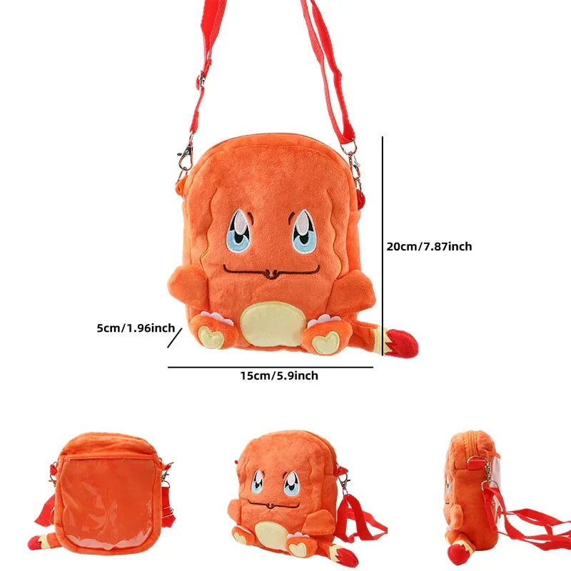 Gengar Mimikyu Snorlax Rowlet Lucario Charmander Plush Backpack — Pokémon Anime Shoulder Bag Toy Doll