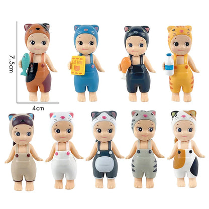 1/4/6/9PCS Random Sonny Angel Cat Blind Box - Cats Life Mini Action Figures & Ornaments, Perfect Christmas Gifts for Kids Fans