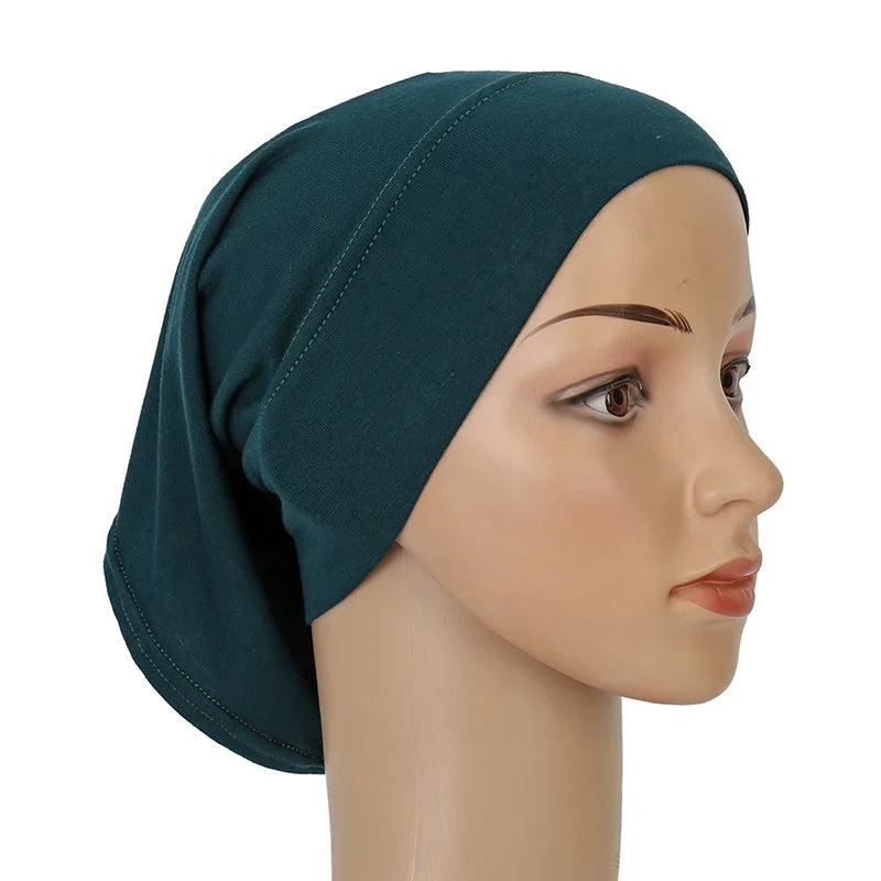 Cotton Modal Inner Hijab Undercap – Soft Stretch Muslim Turban, Islamic Underscarf Bonnet & Tube Cap for Women