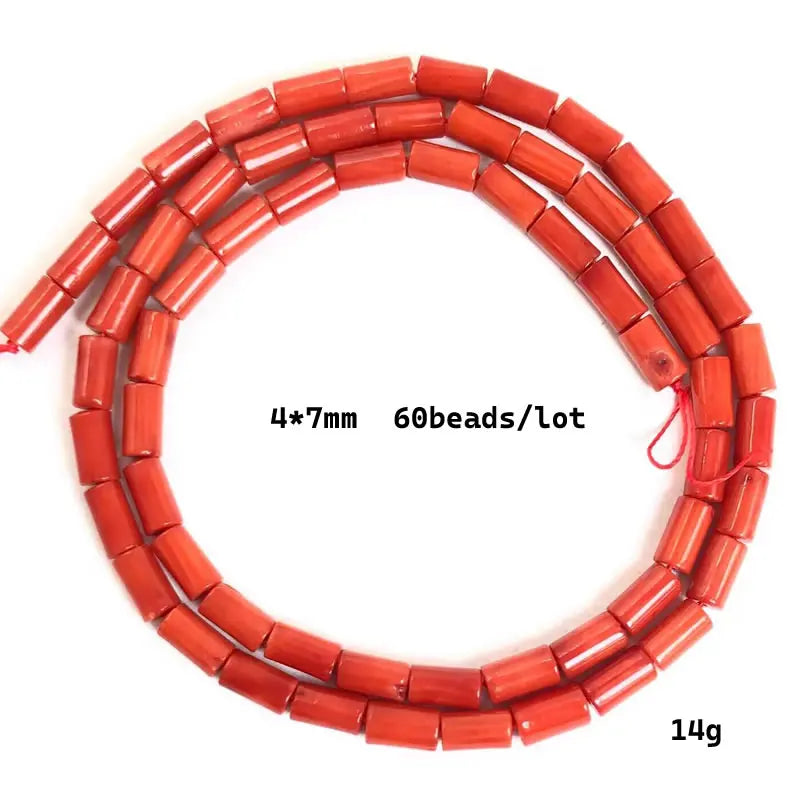 Natural Cylindrical Coral Beads – Irregular Loose Jewelry Making Beads for DIY Bracelets, Necklaces & Charm Accessories
