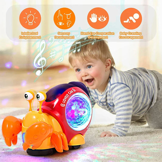 Crawling Crab Baby Toy – Interactive Musical Light-Up Toy for Toddlers, Dancing & Moving Play, Ages 0-12 Months