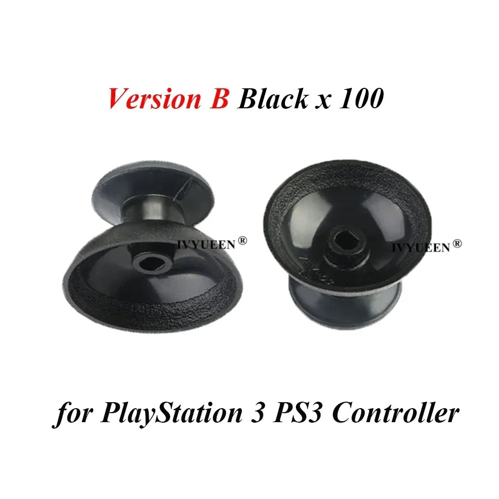 IVYUEEN 100PCS Black Analog Stick Caps – Thumb Grip Covers for PS5, PS4, PS3 & Xbox Controllers