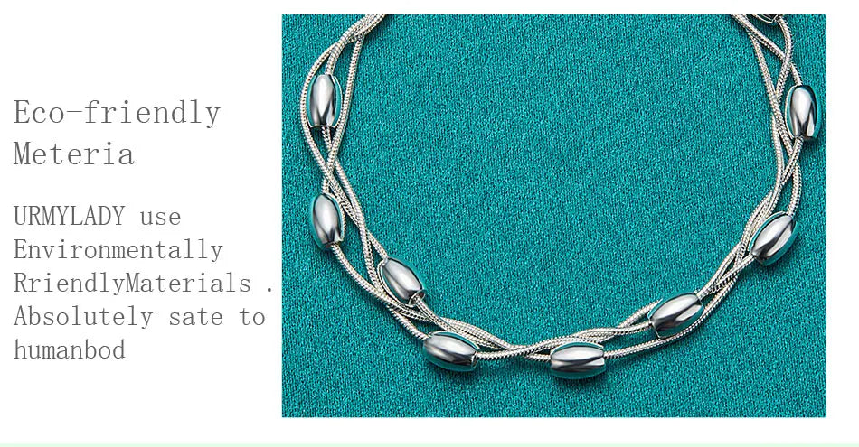925 Sterling Silver Bracelet — Fashion Design Beaded Chain, High-Quality Jewelry for Women, Ladies, and Wedding Gifts