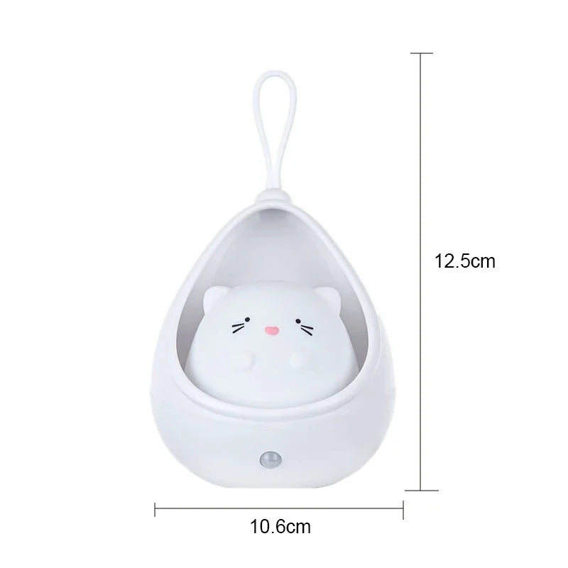 LED Night Light with Human Sensor – USB Rechargeable Sleep Lamp for Bedroom, Bedside, Corridor & Desktop Decoration