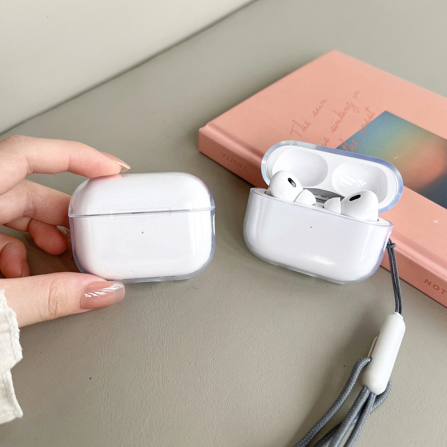 Clear Soft TPU Earphone Case for AirPods 1/2/3/4 & Pro/Pro 2 — Shockproof Cover with Lanyard Strap for AirPods 4 Charging Case