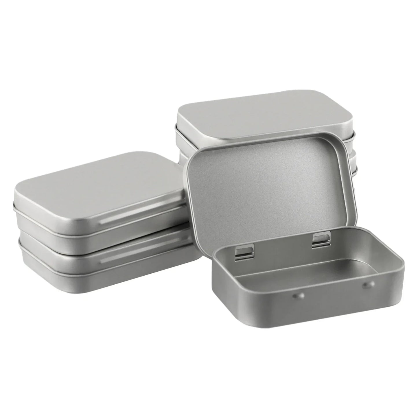 6PCS Mini Metal Storage Boxes — Tin-Plated Slide Cover for Jewelry, Pills, Cosmetics, and Portable Organizer