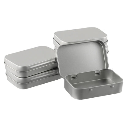 6PCS Mini Metal Storage Boxes — Tin-Plated Slide Cover for Jewelry, Pills, Cosmetics, and Portable Organizer
