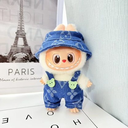 Anime Labubu Doll Clothes – Fashion Overalls for Labubu Idol V1/V2 Plush Dolls, 15cm/17cm Universal Accessories