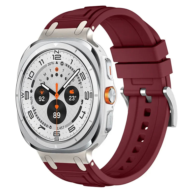 Soft Silicone Loop Strap for Samsung Galaxy Watch Ultra 47mm — Men’s Sports Band with No-Gap Curved End Bracelet