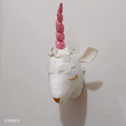 Handmade 3D Felt Animal Heads — Elephant & Swan Wall Hanging Decor for Nursery & Kids’ Bedroom