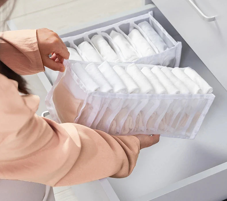 Organizer Storage Boxes for Panties & Socks – Wardrobe Divider for Pants, Underwear, Bras, Jeans & Clothes