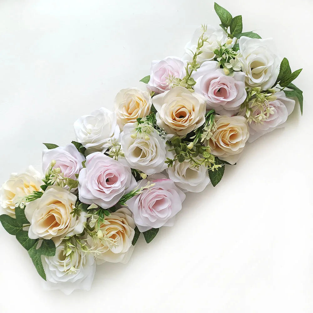 50cm Artificial Rose Flower Garland - Wedding Wall Backdrop, Party Decor & Photo Props