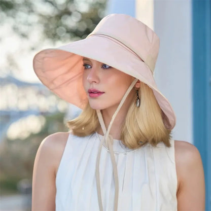 Women’s French Style Sun Hat – Wide Brim Foldable Straw Beach & Travel Hat, Lightweight Summer Fashion