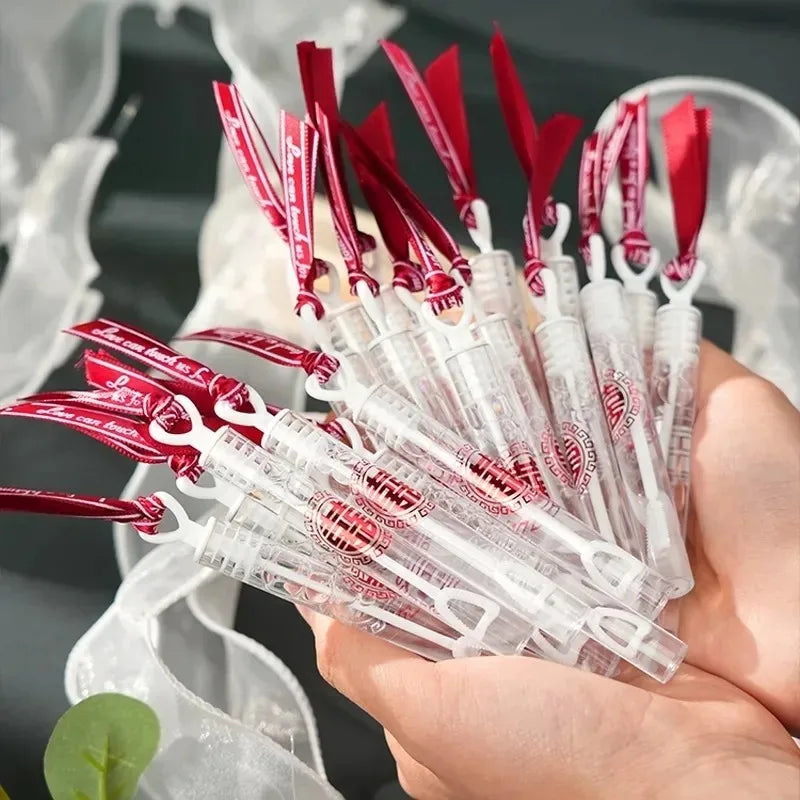 10/100Pcs Mini Heart Bubble Wands – Empty Wedding & Party Bubble Bottles, Baby Shower Favors, Kids Toys & Gifts