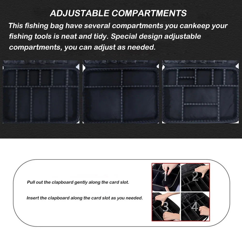 Large Fishing Tackle Bag — Waterproof Oxford Multi-Layer Reel & Lure Storage Case, Multi-Function Fishing Organizer