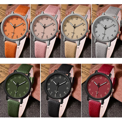 Vintage Women’s Quartz Watch – Leather Strap Wristwatch, Elegant Ladies Watch Gift