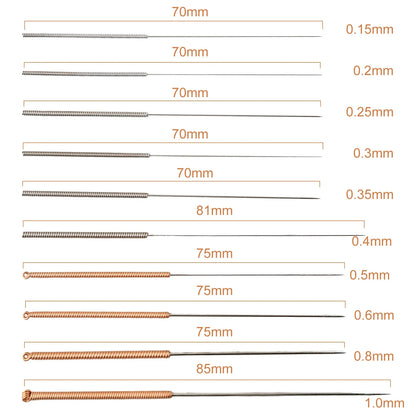 10pcs 3D Printer Nozzle Cleaning Kit - Multi-Size Cleaning Needles for 0.15-1.0mm Nozzle Maintenance & Repair