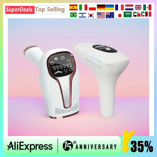 Body Bikini IPL Hair Removal Device — 999,999 Flashes Permanent Painless Laser Epilator for Women, Home Use