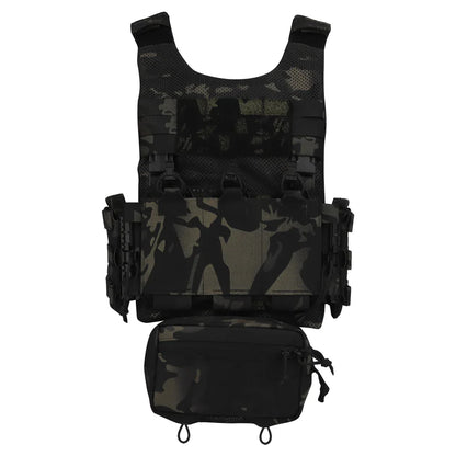 Tactical Vest LV119 Plate Carrier Set – Lightweight OTB Maritime Airsoft Hunting Vest with Underbelly Bag & Triple Mag Pouch