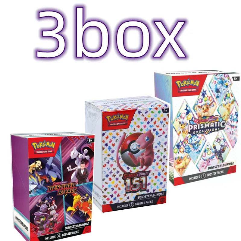 Pokemon V10 Booster Bundle - Destined Rivals, Prismatic Evolutions, Scarlet & Violet 151 English Trading Cards Gift Set