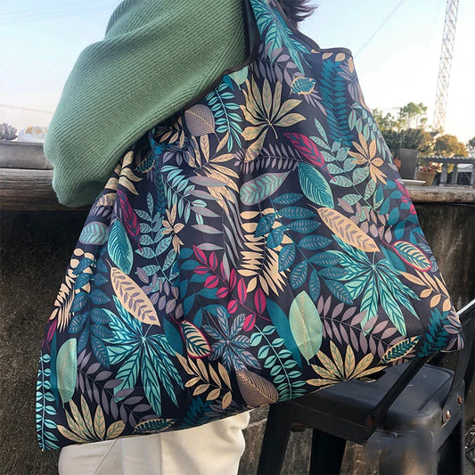 Large Capacity Foldable Shopping Bag – Eco-Friendly Waterproof Grocery & Supermarket Shoulder Tote