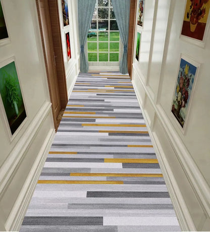 Nordic Modern Long Corridor Rug – Durable Washable Carpet Runner for Hallway, Stairway & Home
