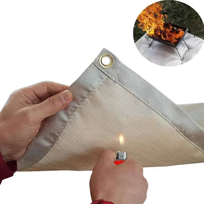 Outdoor Camping & BBQ Fire Protection Mat – High-Temperature Iron Fire Retardant Carpet for Picnic, Barbecue & Indoor Use