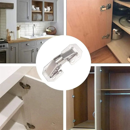 2/10PCS 90° Steel Cabinet Hinges – No-Drill Hydraulic Buffer Hinges for Kitchen Cabinets & Furniture