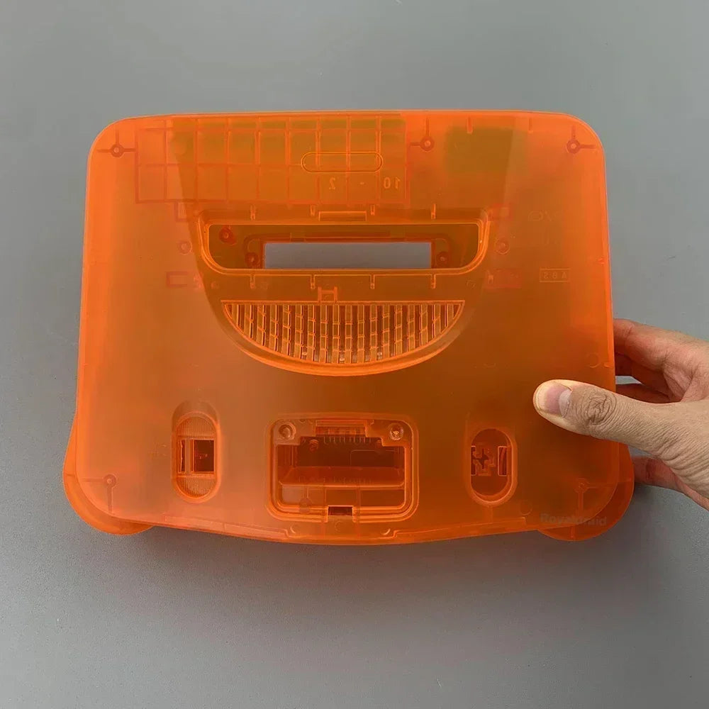 2-Pack Transparent Orange & Purple N64 Replacement Housing Shell – Translucent Case for Nintendo N64 Console